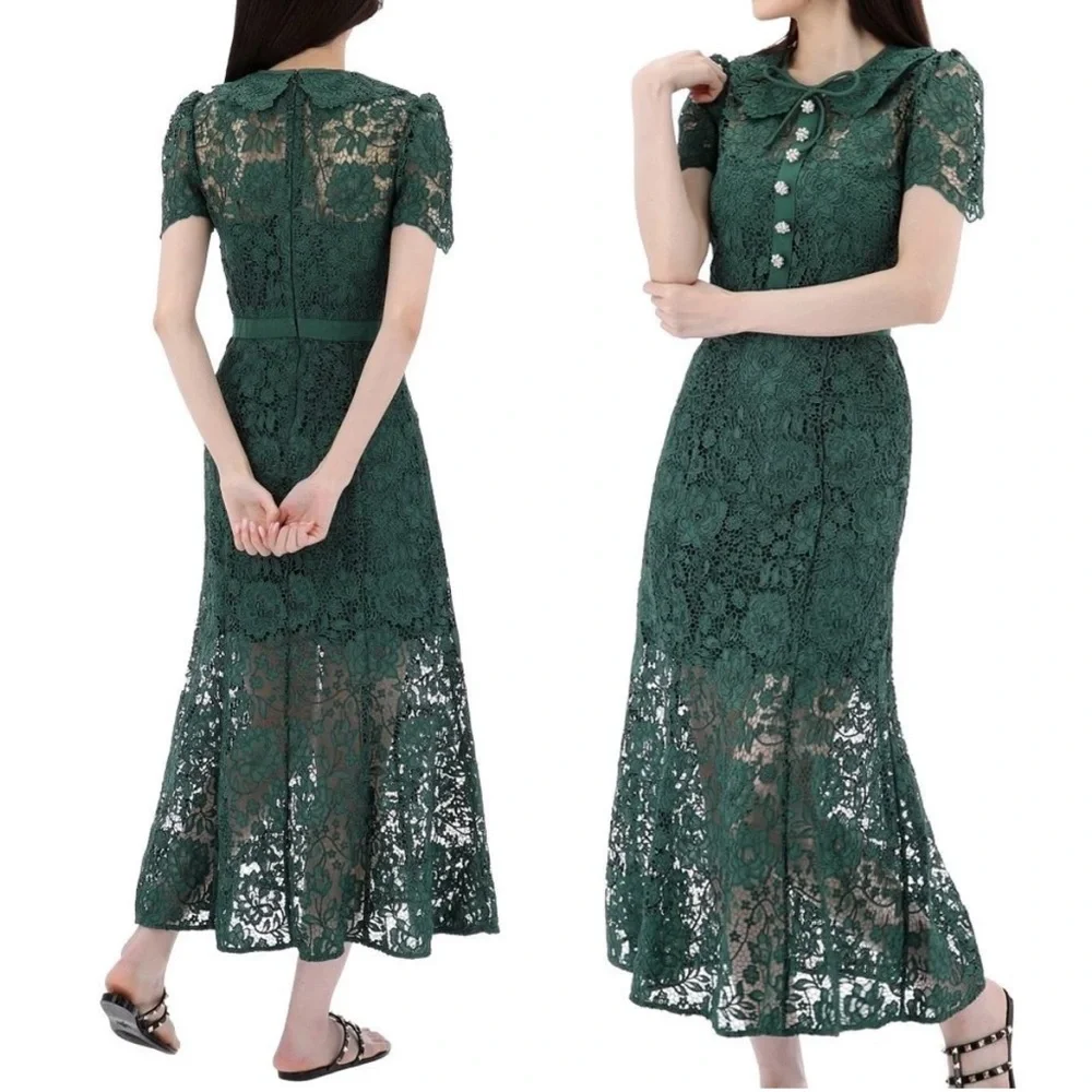 Self-Portrait green Lace Dress - Picture 3 of 12